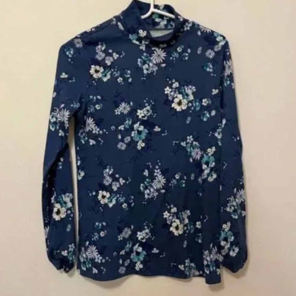 Blue turtleneck sweater
